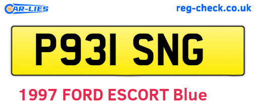 P931SNG are the vehicle registration plates.