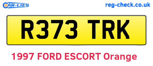 R373TRK are the vehicle registration plates.