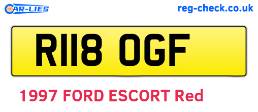 R118OGF are the vehicle registration plates.