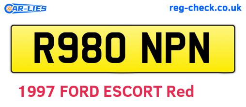R980NPN are the vehicle registration plates.