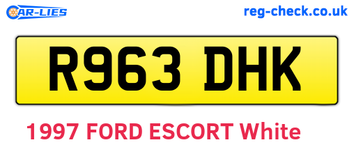 R963DHK are the vehicle registration plates.