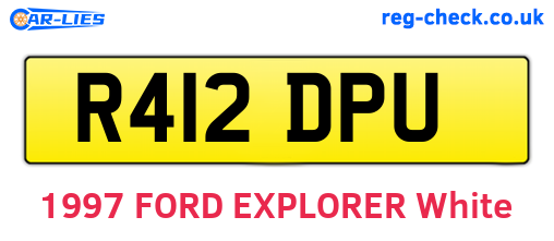 R412DPU are the vehicle registration plates.