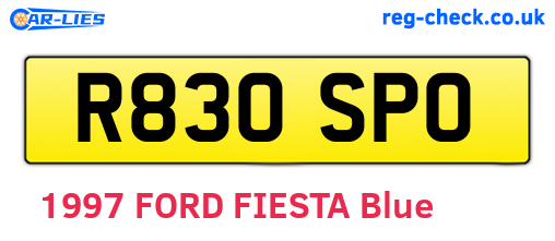 R830SPO are the vehicle registration plates.