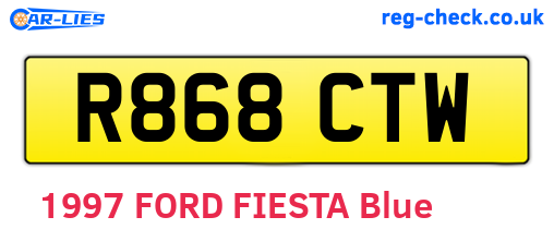 R868CTW are the vehicle registration plates.