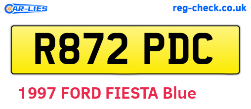 R872PDC are the vehicle registration plates.