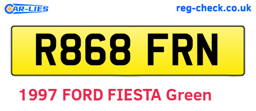 R868FRN are the vehicle registration plates.