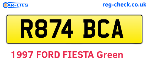 R874BCA are the vehicle registration plates.