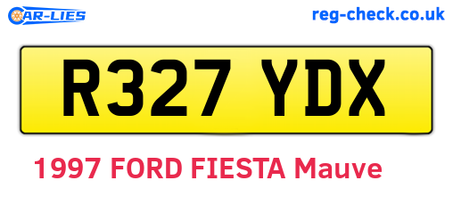 R327YDX are the vehicle registration plates.