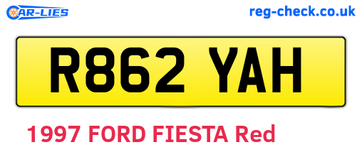 R862YAH are the vehicle registration plates.