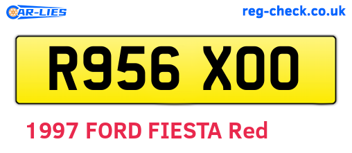 R956XOO are the vehicle registration plates.