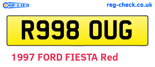 R998OUG are the vehicle registration plates.