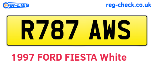 R787AWS are the vehicle registration plates.