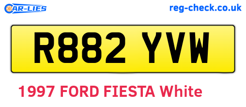 R882YVW are the vehicle registration plates.