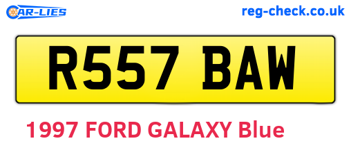 R557BAW are the vehicle registration plates.