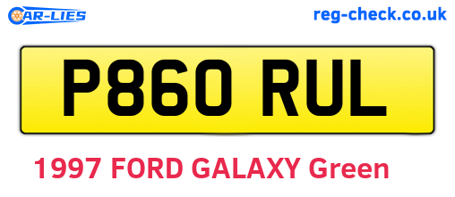 P860RUL are the vehicle registration plates.