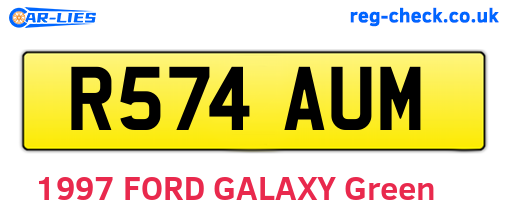 R574AUM are the vehicle registration plates.
