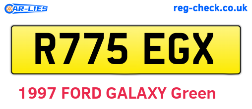 R775EGX are the vehicle registration plates.