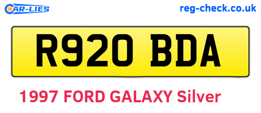 R920BDA are the vehicle registration plates.