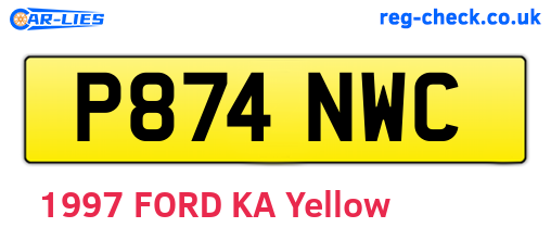 P874NWC are the vehicle registration plates.