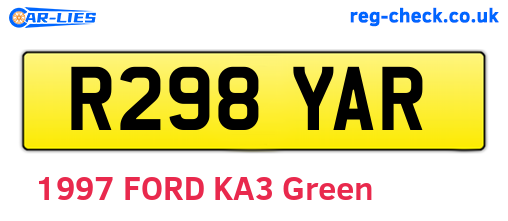 R298YAR are the vehicle registration plates.
