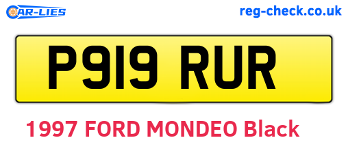 P919RUR are the vehicle registration plates.
