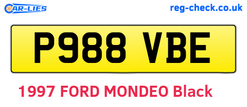 P988VBE are the vehicle registration plates.