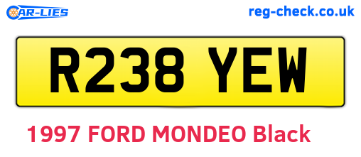R238YEW are the vehicle registration plates.