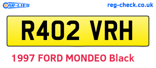 R402VRH are the vehicle registration plates.