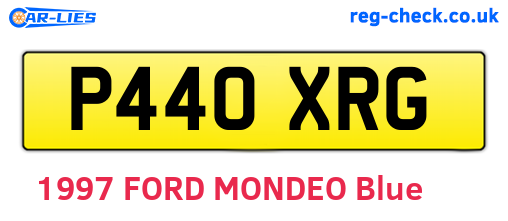 P440XRG are the vehicle registration plates.