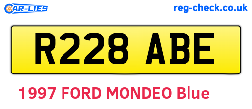 R228ABE are the vehicle registration plates.