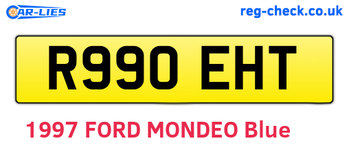 R990EHT are the vehicle registration plates.