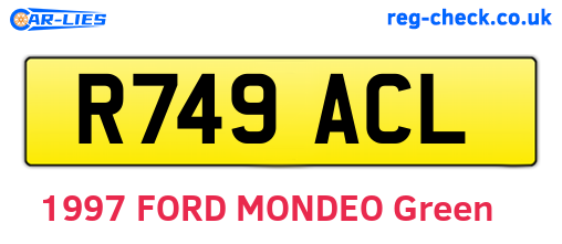 R749ACL are the vehicle registration plates.