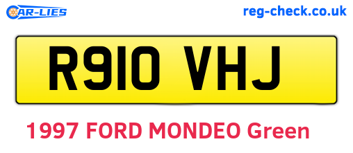 R910VHJ are the vehicle registration plates.