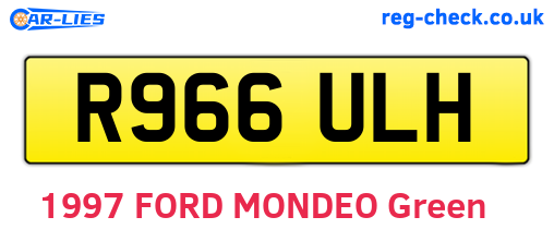 R966ULH are the vehicle registration plates.