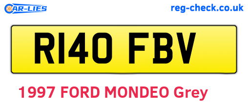 R140FBV are the vehicle registration plates.