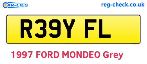 R39YFL are the vehicle registration plates.