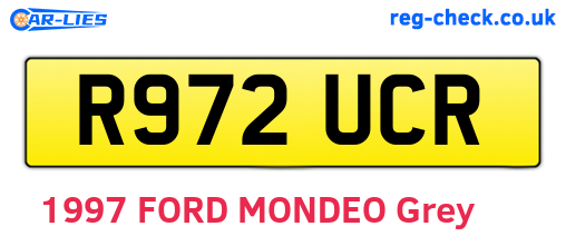 R972UCR are the vehicle registration plates.