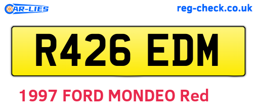 R426EDM are the vehicle registration plates.