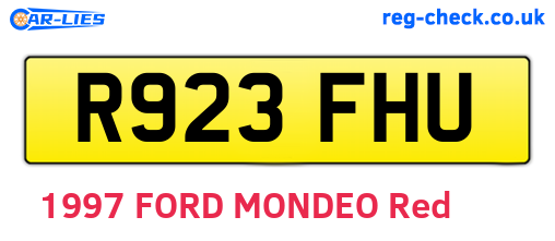 R923FHU are the vehicle registration plates.