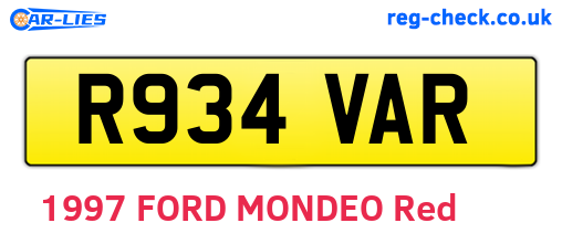 R934VAR are the vehicle registration plates.