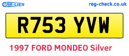 R753YVW are the vehicle registration plates.