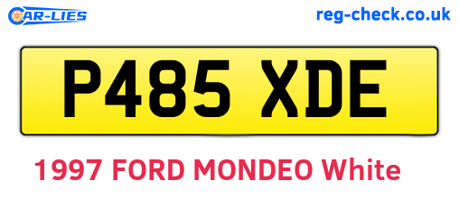 P485XDE are the vehicle registration plates.