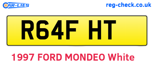 R64FHT are the vehicle registration plates.