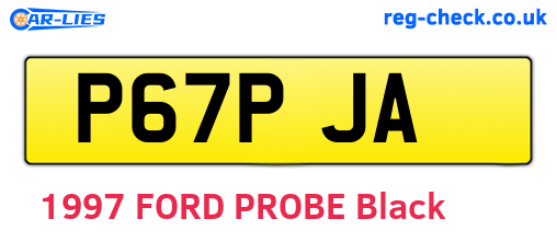 P67PJA are the vehicle registration plates.