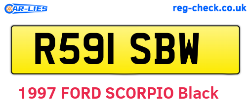 R591SBW are the vehicle registration plates.