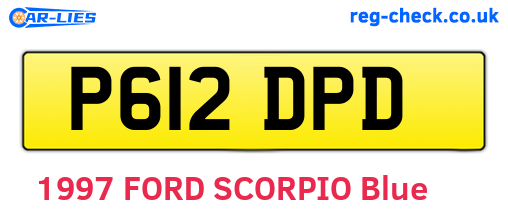 P612DPD are the vehicle registration plates.