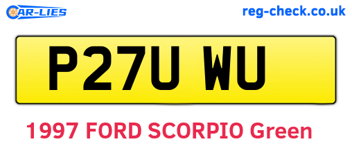 P27UWU are the vehicle registration plates.