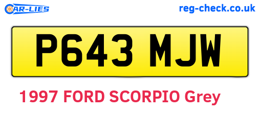 P643MJW are the vehicle registration plates.