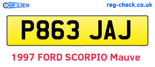 P863JAJ are the vehicle registration plates.