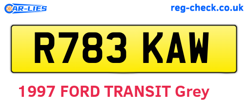 R783KAW are the vehicle registration plates.